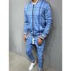 Zipper Set Colorful Plaid Men Casual Autumn Tracksuit Set Male Sweatshirt Pocket Fashion Jackets Men Tracksuit Sets Mens Set
