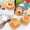 Food Series Capybara Storage Bag Biscuit Cartoon Keychain Bag Wallet Plush Small Purse  Couple
