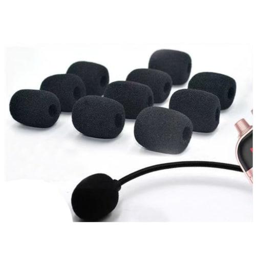 Set of 10 Microphone Sponges, Loudspeaker Noise Reduction Microphone Sponges, Headset Intercom Microphone Windscreen Covers, 5mm Inner Diameter, High-