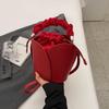 Drawstring Design Water Bucket Bag Women Solid Vegetable Basket Handheld Crossbody Bag Autumn Winter New High End Wedding Bag