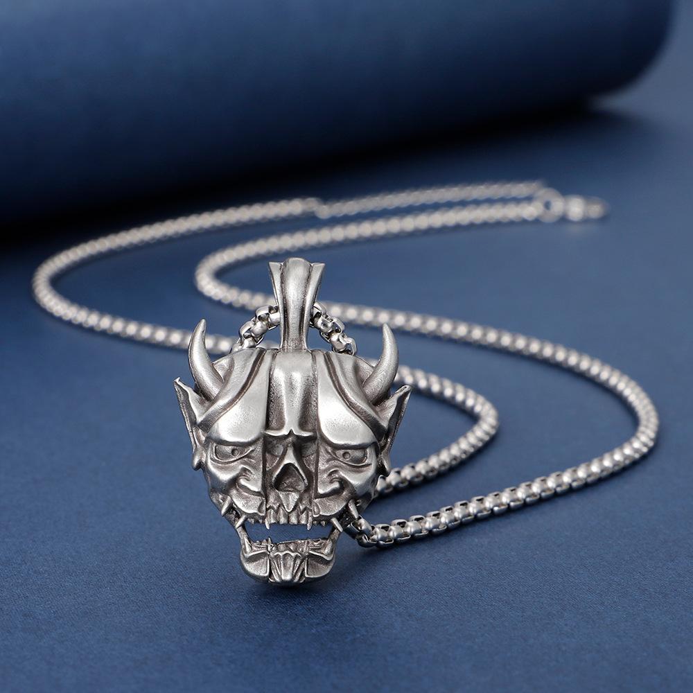 Японский уличный панк стиль подвеска ожерелье оптом мужская маска привидения Хэллоуин ужасы аксессуары подарок