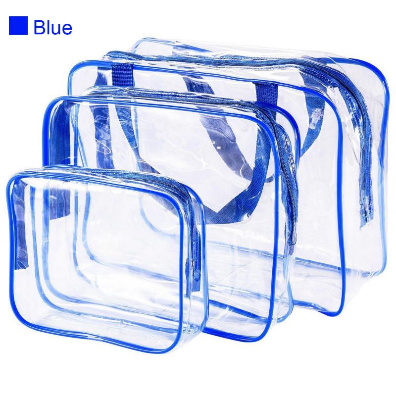 Multi-function Trend Transparent Waterproof Wash Bag Travel Storage Bag Cosmetic Bag Pvc Three-piece