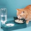 Pet Dog Bowl Automatic Feeder Cat Food Bowl with Water Fountain Bowl Drinking Raised Stand Dish Bowls Cat Food and Water