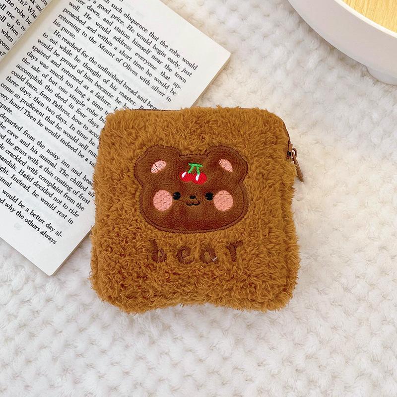 Women Cute Cosmetic Makeup Tampon Bear Rabbiti Napkin Pouch Storage Bag Sanitary Bag Mini Data Cables Organizer Bags