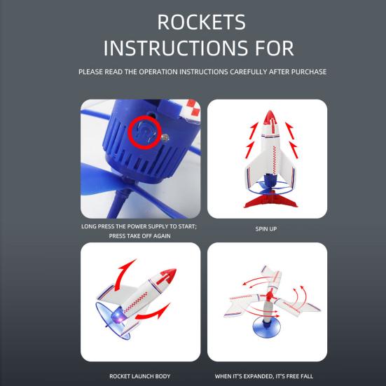 Автоматическая посадка Детская игрушка-ракета с базой Вертолетные пропеллеры Веселая Перезаряжаемая Развивающая