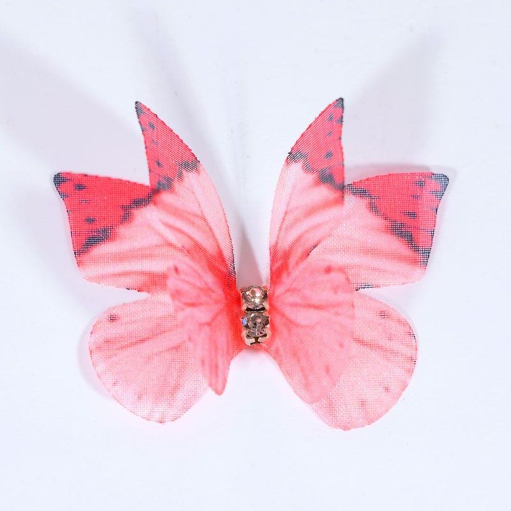 50 шт. Аппликации-бабочки из органзы градиентного цвета, аксессуары для заколок для волос