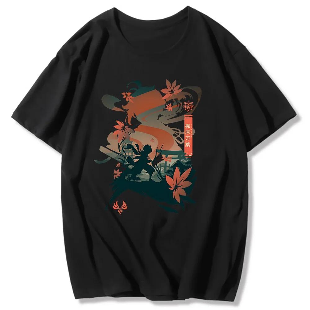 Genshin Impact T Shirt Hu Tao Xiao Kaedehara Kazuha Printing T-shirt Unisex Harajuku Vintage T Shirts Tops Men Short Sleeve
