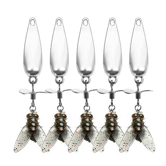 5 шт. Металлические пропеллерные рыболовные приманки Компактные Портативные Простые в использовании Муха Спиннинг Пропеллер Металлические Блестки Жесткие Приманки
