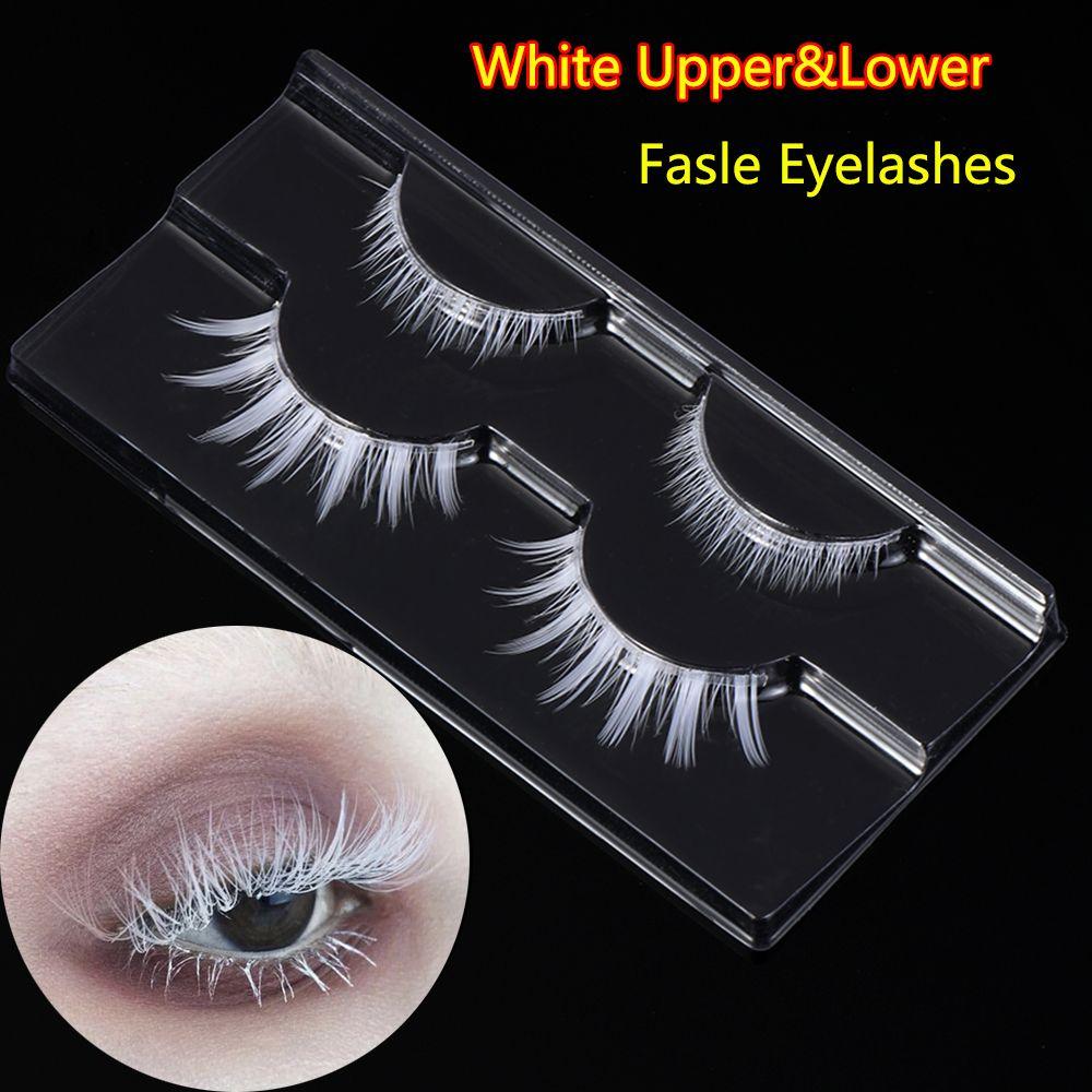 Lightweight Lash Extension White False Eyelashes Upper Lower Eyelashes Halloween Cosplay Lashes