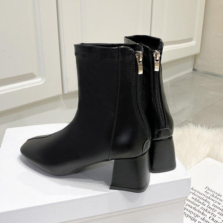 Ботинки Martin женские 2024 новые женские ботинки зимние ветровые квадратные задние молнии короткие ботинки женские толстые каблуки средние каблуки женские