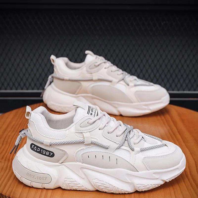 Модные мужские кроссовки, дышащие спортивные кроссовки, горячая распродажа, брендовая повседневная обувь для мужчин, туфли на платформе со шнуровкой, теннисные туфли для мужчин