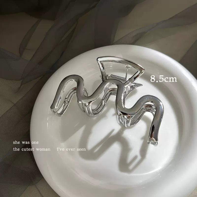 Металлическая заколка для волос в виде акулы высокого класса - Элегантная заколка-бант