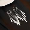 Cold wind exaggerated water drop long fringed earrings, high-end design showing face thin earrings earrings