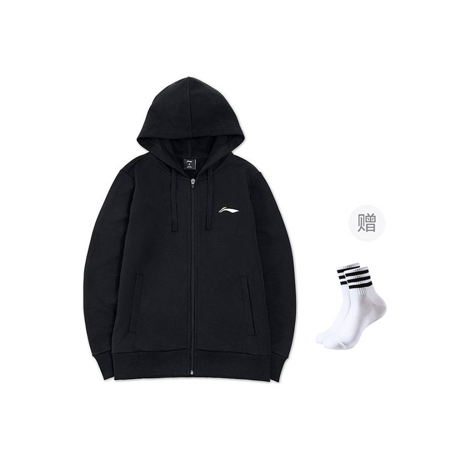 Мужская толстовка Li Ning, чисто черная, YWDV363-1