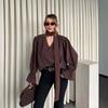 2026 Womens Long Sleeve Blouse With Ruched Detail Tie-Neck Puff Slimming Fit Elegant Casual Shirt