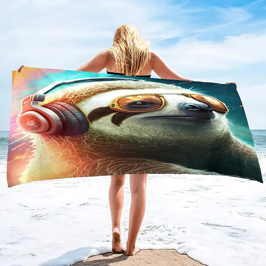 3D пляжное полотенце, милый ленивец, тропические цветы, мягкие банные полотенца, высокая впитываемость, быстросохнущие, мочалки для отеля, спа, банный халат