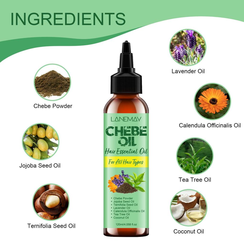 Chebe Hair Oil-Strengthens, Repairs Damaged, Moisturizing & Smooth Hair-Suitable for all Hair Types, 120ml