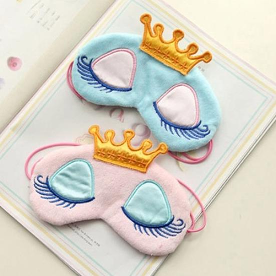 Cute Embroidered Patterns Crown Blindfold Plush 16 Cm 1 Pc