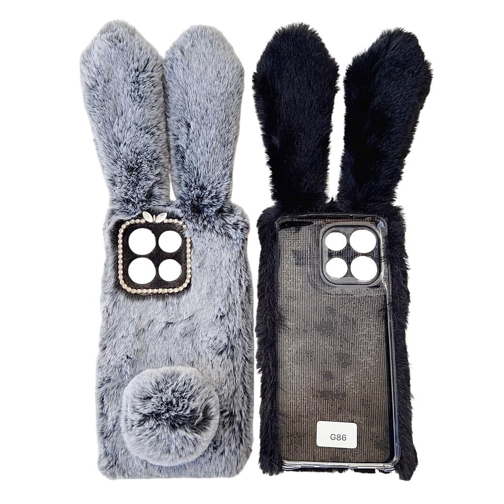 Для Motorola Moto G86 5G Чехол Плюшевый Милый Кролик Зимний Пушистый ТПУ Чехол для Телефона