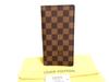 Authentic Damier Brown Leather Flap Checkbook Bill Wallet #a855  Refurbished