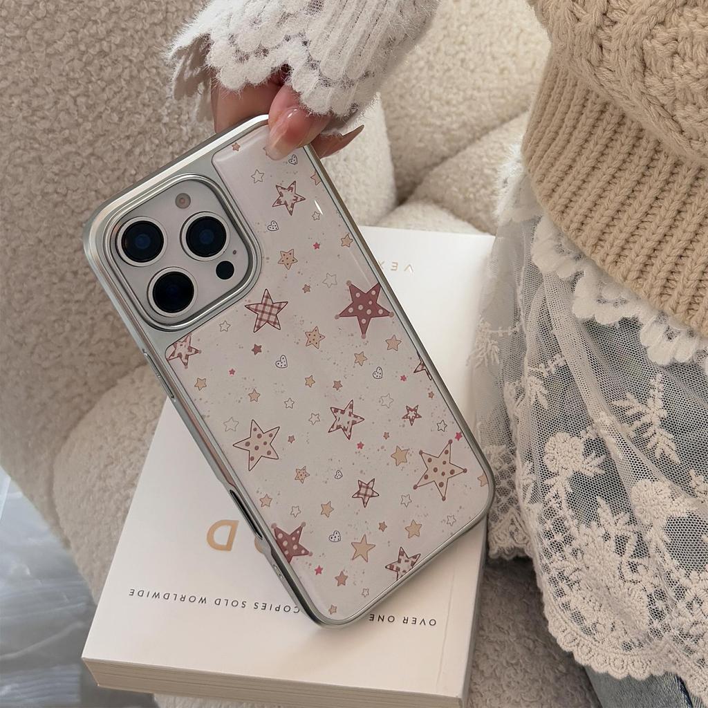 Ins Чехол для телефона в горошек, клетку, со звездой для iPhone 14, iPhone 15 и iPhone 16 Pro Max