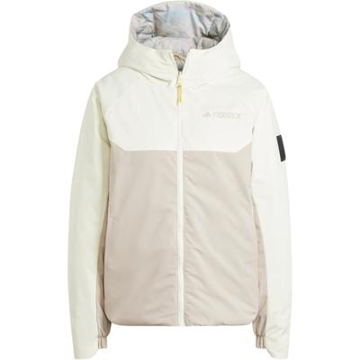 X National Geographic Collaboration FW24 Утепленная уличная двусторонняя теплая пуховая куртка женская куртка цвета слоновой кости-белого JI8298