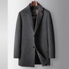 Мужское шерстяное пальто осень и зима средняя и длинная куртка с воротником для делового костюма молодежная теплая куртка с пуховой подкладкой