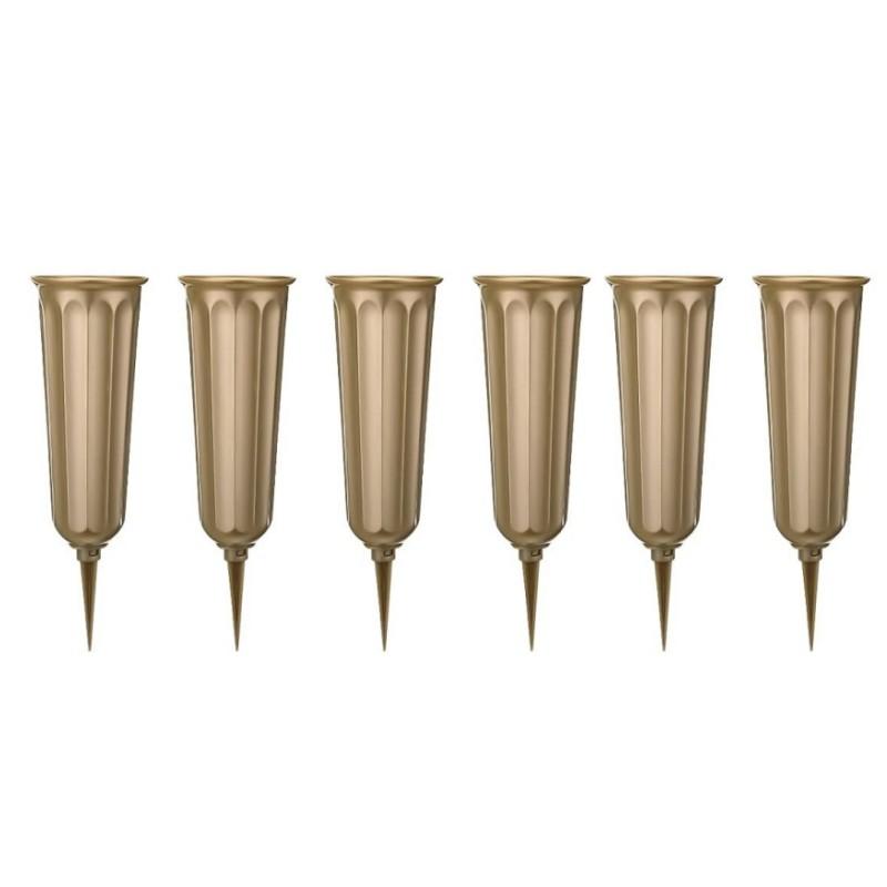 Вазы для кладбища с шипами Пластиковый держатель для цветов Искусственные вазы для живых цветов Мемориальное украшение для кладбища Коническая ваза в земле