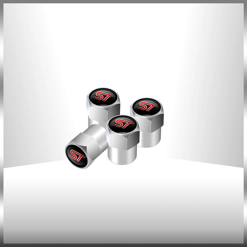 ZLKQ1 Car Styling 4Pcs/Set ST Logo Car Wheel Tire Valve Caps Covers Decor For Ford Focus Fiesta Mondeo MK1 MK2 MK3 MK4 Ranger