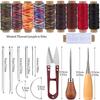Fenrry 21 шт. Наборы вощеных ниток для ручного шитья по коже, швейные инструменты для кожевенного ремесла, иглы, шила для работы по коже своими руками