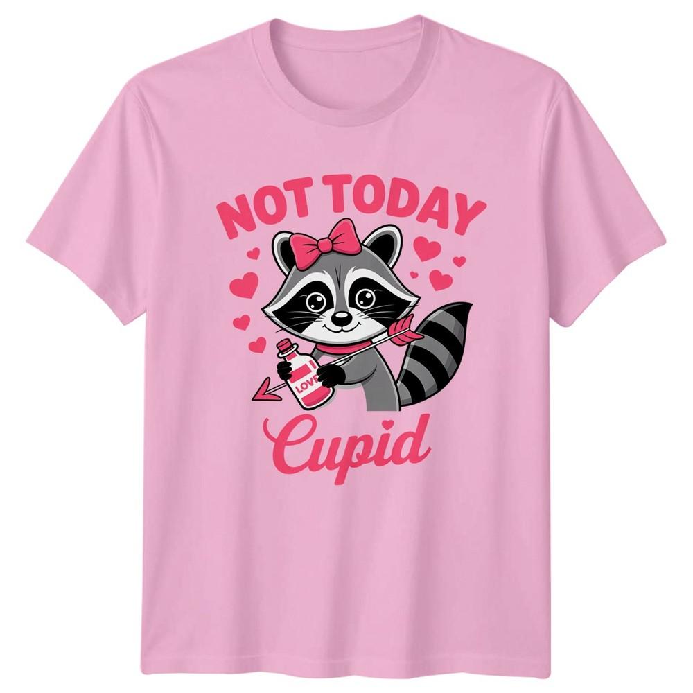 Not Today Cupid Unisexs TShirt Raccoon AntiValentine Gift For Her