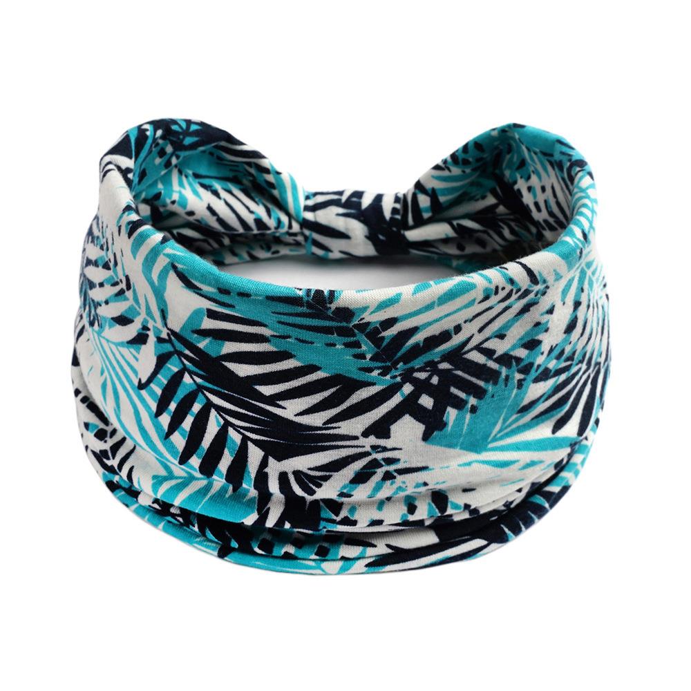 New Boho Cotton Wide Headband for Women Cashew Leopard Flower Print Turban Headwrap Knot Hairband Bandana Girls Hair Accessories