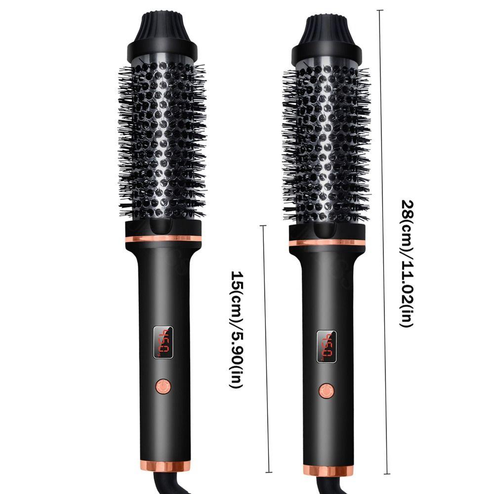 LCD Display Thermal Brush Ceramic Volumizing Brush  Straight and Curly Hair