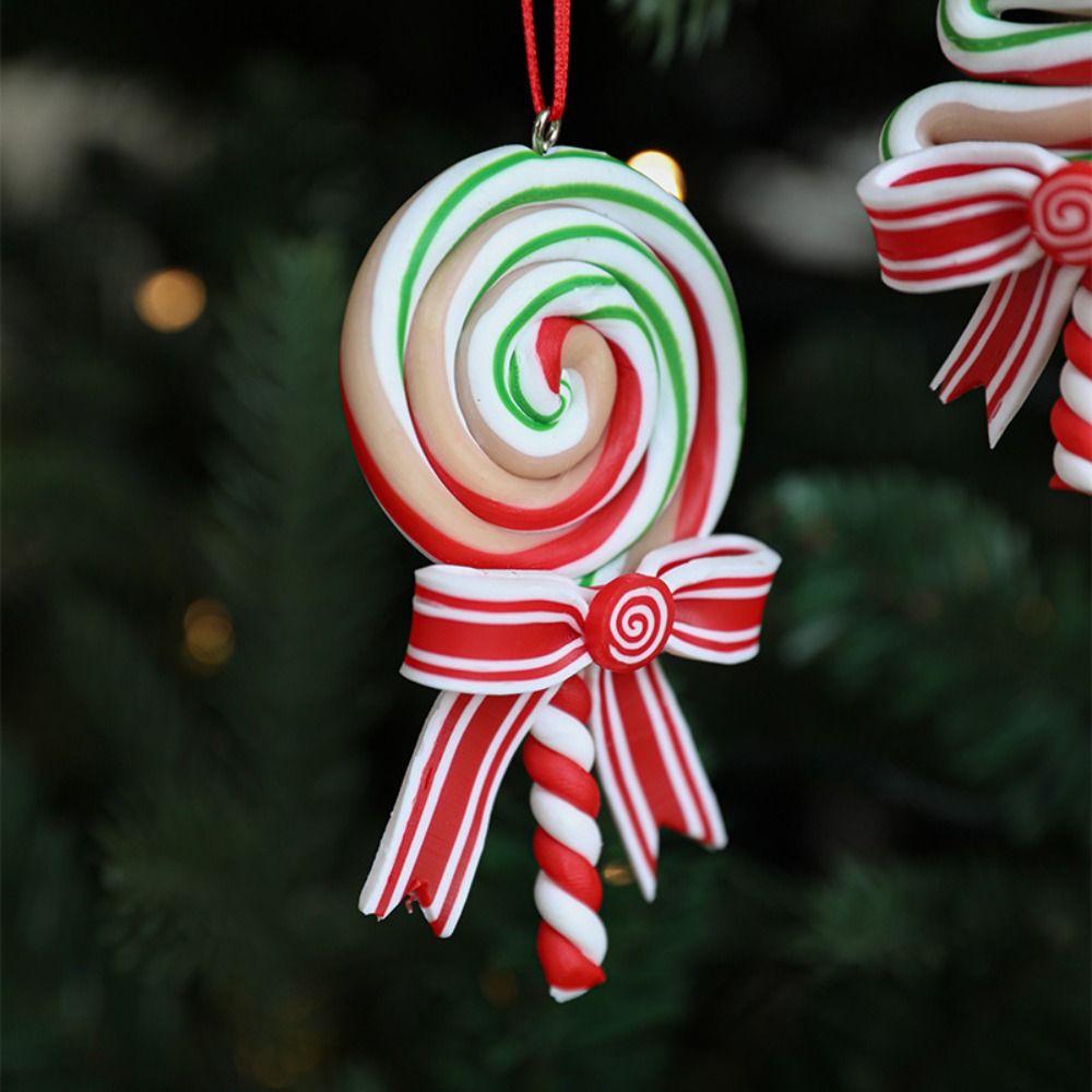 Cartoon Christmas Candy Cane Ornaments Festival Christmas Tree Pendant  Home Xmas Decor