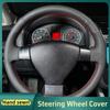 Car Steering Wheel Cover Hand Sewn Black Leather For Volkswagen Golf 5 Mk5 Passat B6 Tiguan 2007-2011 Car Accessories