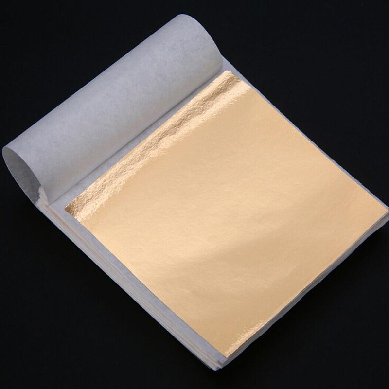 100 Sheets Gold Foil Leaf Gilding Handicrafts Craft Paper Decoration Tool