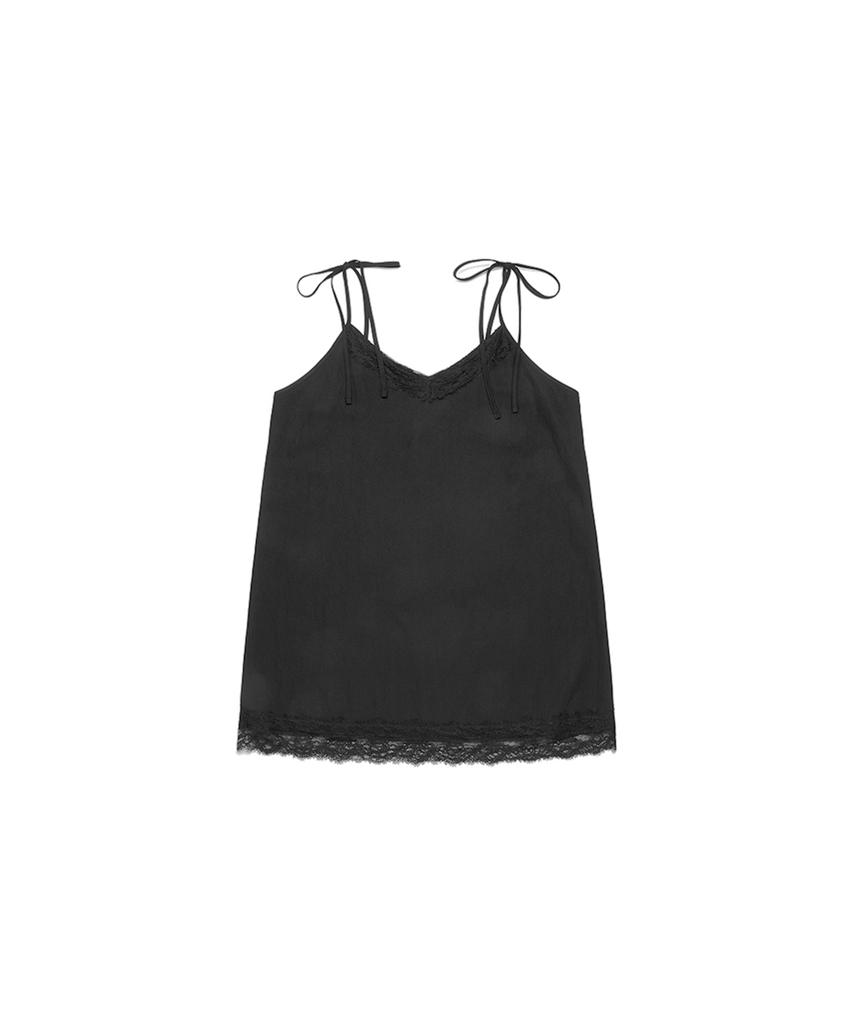 Three To Eighty Lace String Slip Dress Black