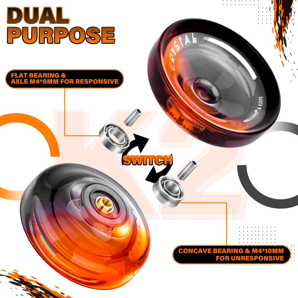 MAGICYOYO K2 Кристальный Профессиональный Отзывчивый для Детей и Дополнительно Отзывчивый Профессиональный Пластиковый Трюковый для Взрослых 12 Струн Инструмент для Снятия Подшипника Сумка для Хранения