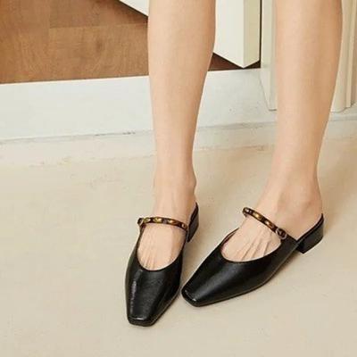 2025 Новая женская обувь Закрытый носок Женские тапочки Металлическая отделка Летняя уличная Бестселлер Каблуки Женщины Zapatos Mujer