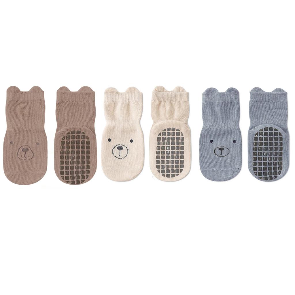 3 Pairs/Set Infant Baby Girls Anti-slip Socks Cotton Cartoon Toddler Girl Mid Tube Sock Children Kid Girl Indoor Rubber Sock Kit