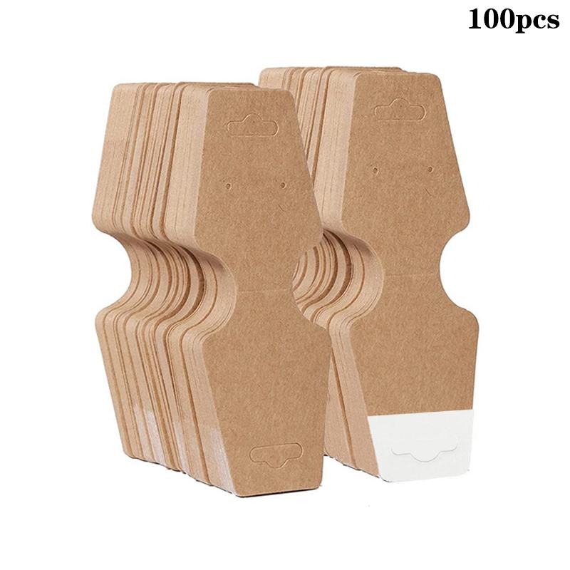 100 шт./лот Карточка для ожерелья Подвеска Сделай сам Ручная работа Складная Для заколки для волос Браслет Дисплей для ювелирных изделий Самоклеящаяся бумага Бирки для подвешивания Карточка