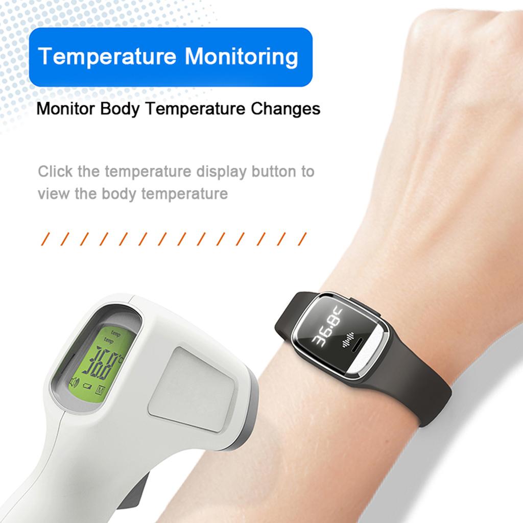 Temperature Measurement Bracelets Ultrasonic Mosquito Repellent Bands Non-Toxic Deet Free Bug