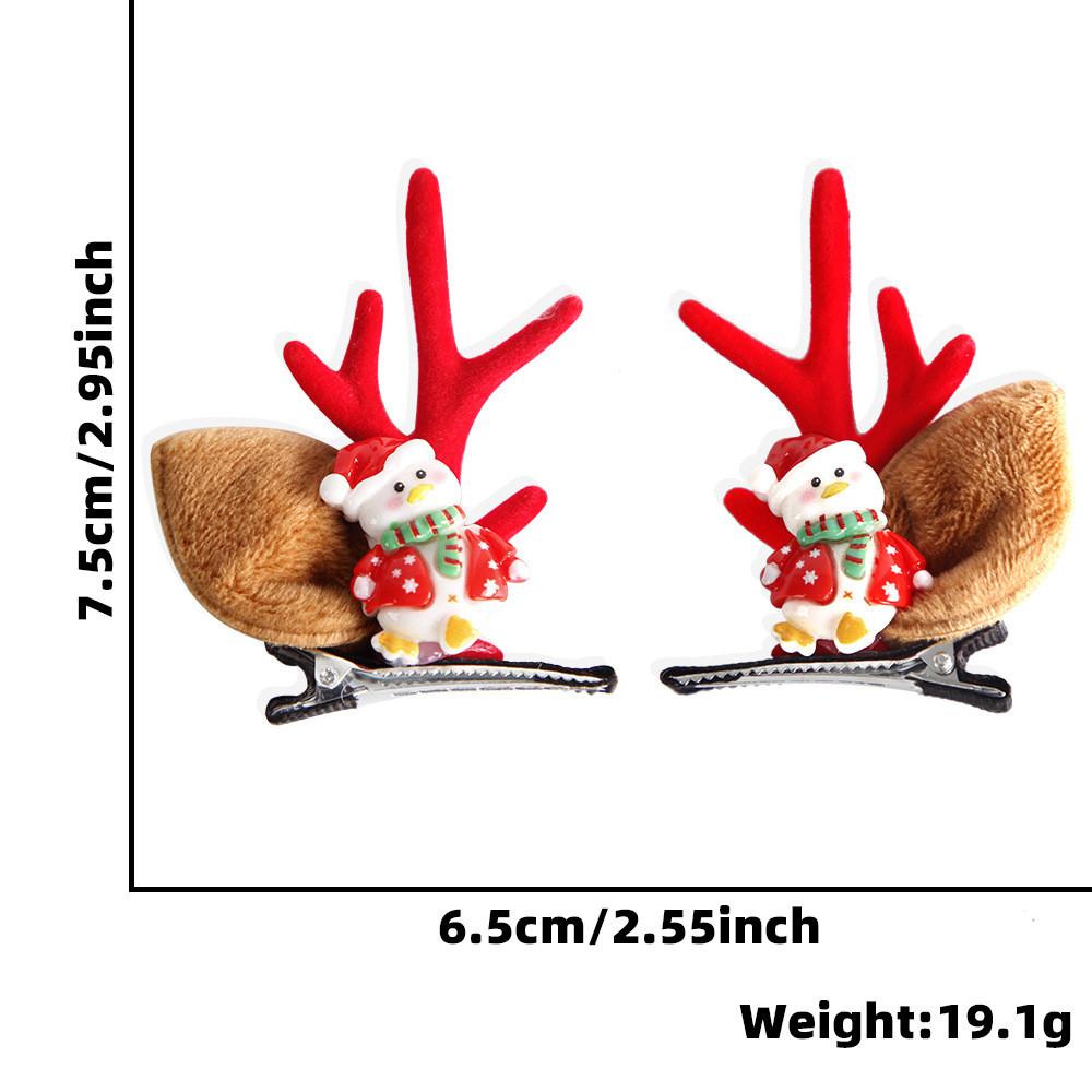 Очаровательные рождественские заколки для волос с плюшевыми красными рожками и бубенчиками для женщин