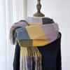 Women's Fall and Winter Faux Cashmere Tassel Scarf Students Thickened Warm Shawl