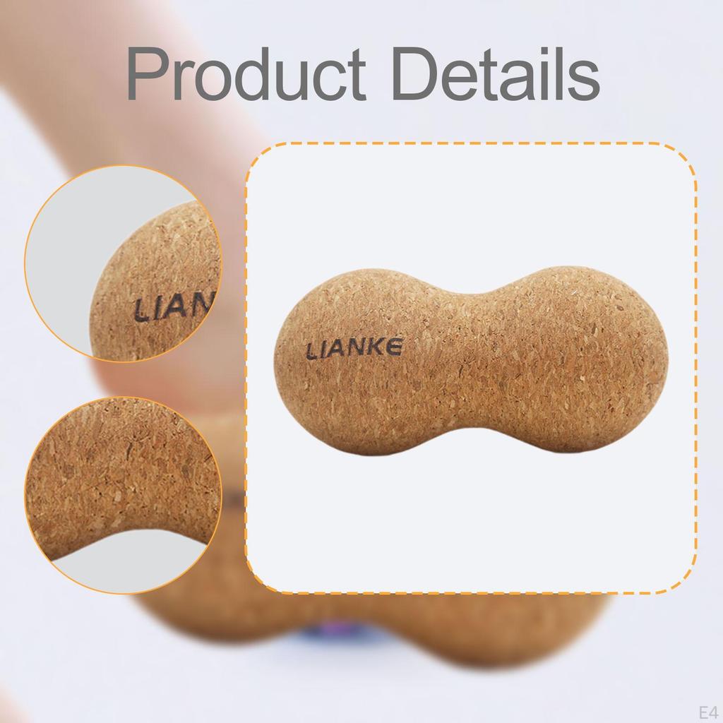 Пробковый массажный мяч Инструмент для упражнений Легкий Изящный Маленький размер Форма арахиса Мышцы для ног, спины,