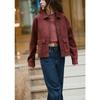 Весна Новое поступление Ретро Рабочая одежда Свободный эффект замшевой текстуры Куртка с лацканами с длинными рукавами 4344622