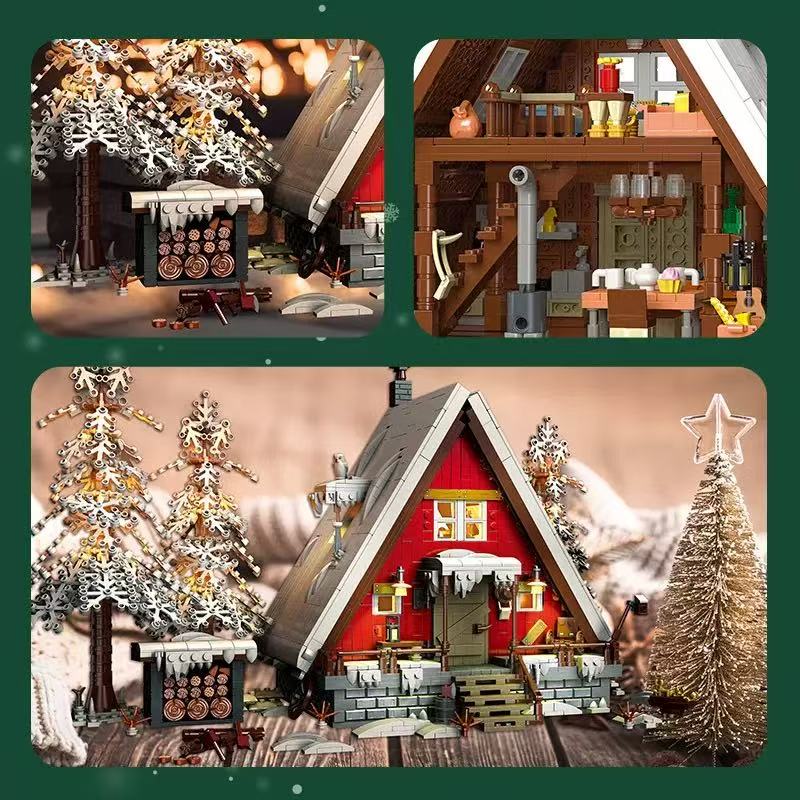 Romantic Christmas Building Blocks Toys, Christmas Snow House Diy Building Model Assembly Ornaments, Children'S Holiday Gifts