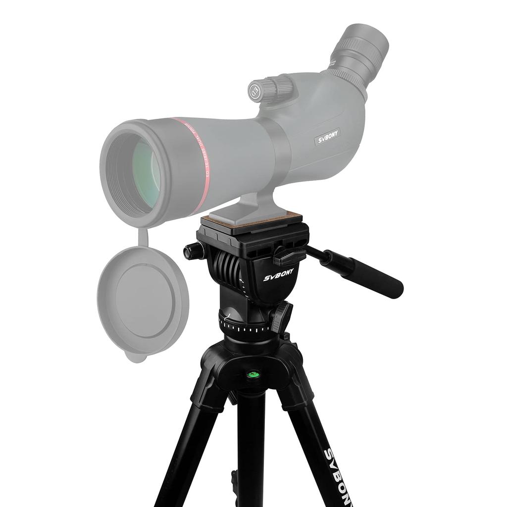 SVBONY SA402 Tripod Camera Tripod 3way Head Hydraulic Head Level Included Load 6kg Smooth Video Shooting Video Camera Tripod 3 Stages Telescopic