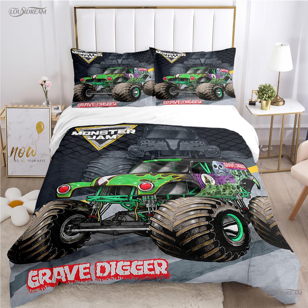 Monster Jam Truck Casal All Season Duvet Cover Comforter Bedding Set Soft Quilt Cover and Pillowcases Single/Double/Queen/King