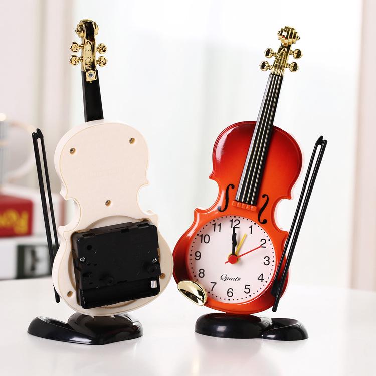 Creative Desk Clock Violin and Alarm Clock KTY